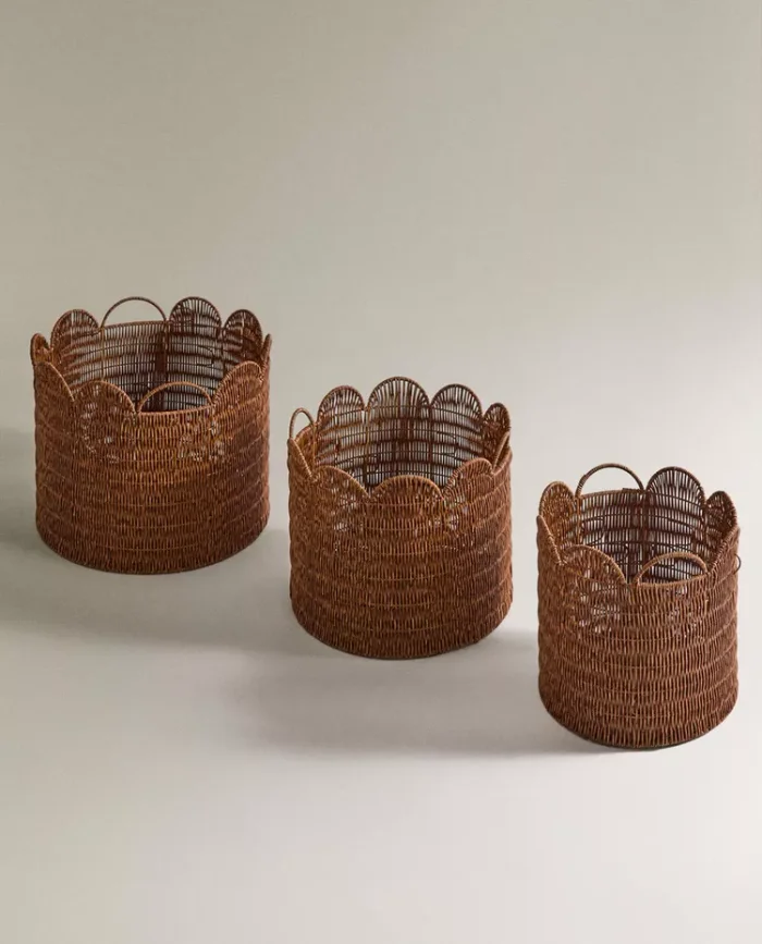 CESTA REDONDA ONDAS PLÁSTICO RECICLADO - Canastos, Uruguay | Zara Home, vista 2