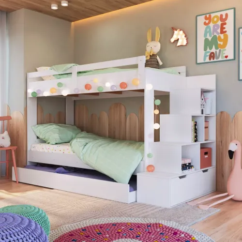 Cucheta Infantil con Cama Marinera Blanca - Dormitorio, Uruguay | RM Muebles y Deco