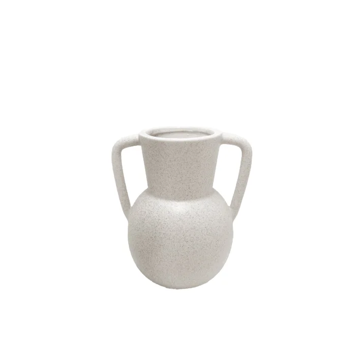 FLORERO CERAMICA 14x11x15CM ANFORA BLANCO en Blanco - Jarrones, Uruguay | Koz