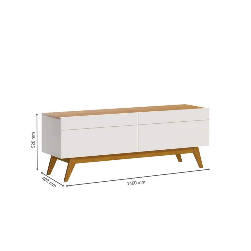 Rack para TV 1.4 - Línea Nevada - Natural/Blanco en Blanco - Muebles para TV, Uruguay | Ecowood, vista 4
