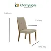 SILLA ALTA - MADERA CINAMOMO - TAPIZADO ARENA en Madera natural - Sillas, Uruguay | Champagne Home, vista 3 de 5