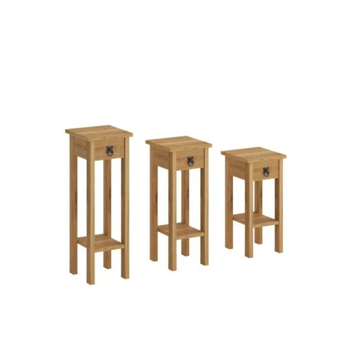 Conjunto Set De Mesas - Línea Monterrey - Natural en Madera natural - Mesas de arrimo, Uruguay | Ecowood, vista 2
