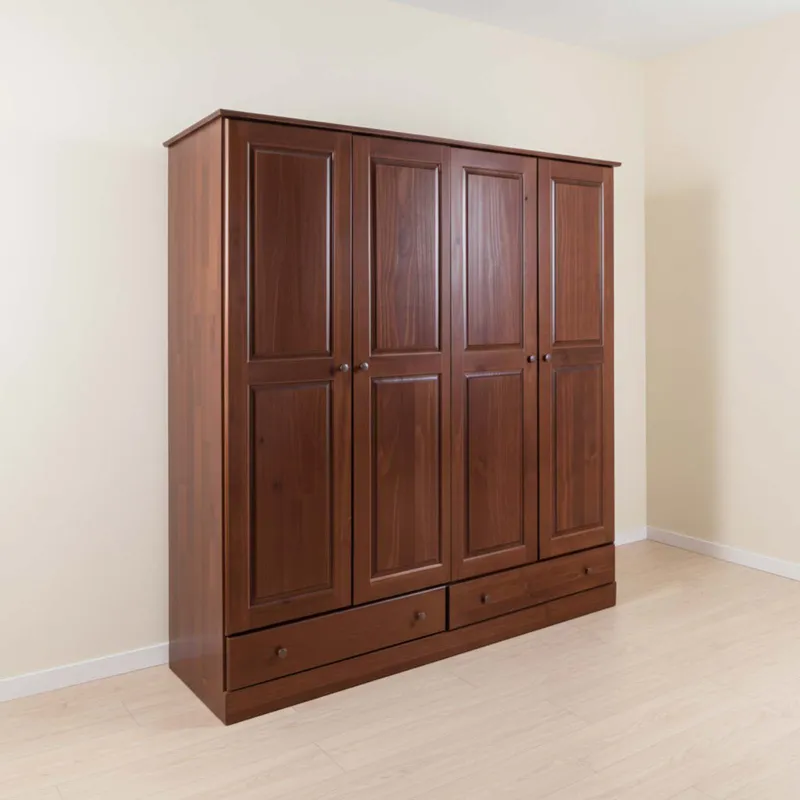 Placard Ropero 4 Puertas Madera Marron Agata Ii en Marrón - Roperos y placares, Uruguay | Divino