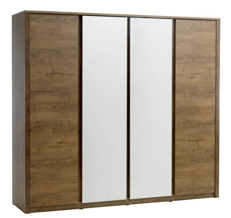Armario VEDDE 220x197 c/espejo roble salv en Madera natural - Roperos y placares, Uruguay | JYSK