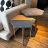 Mesa Lateral Idea (Mármol Gris/Marrón Claro/Pie Dorado) - Mesas de arrimo, Uruguay | Berna home, vista 7 de 7