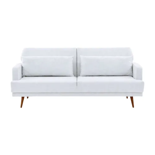 SOFA CAMA NORDICO TELA CLARA - ALMOHADONES BEIGE -PRODUCTO CON DETALLES - OUTLET en Blanco - Sillones y sofás, Uruguay | Champagne Home