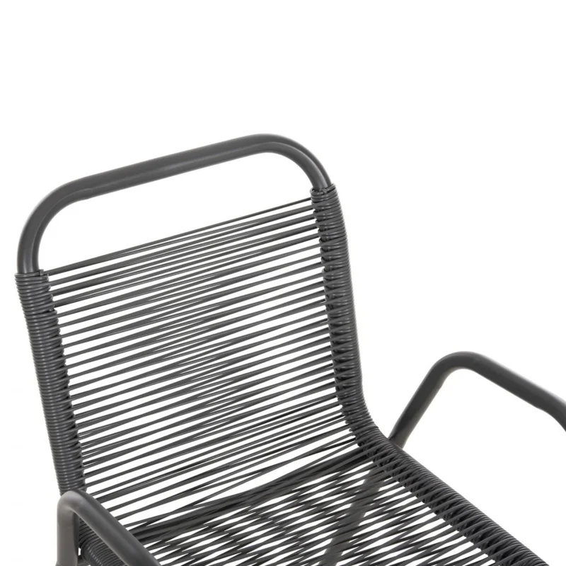 Silla de Jardín Simil Rattan - Negro en Gris - Muebles para el exterior, Uruguay | Rústico Hogar, vista 5