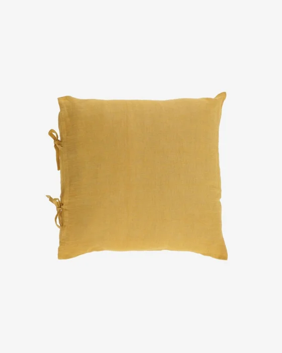 Almohadón Tazu 100% lino - lino mostaza 45 x 45 cm en Amarillo - Textiles, Uruguay | Kavehome