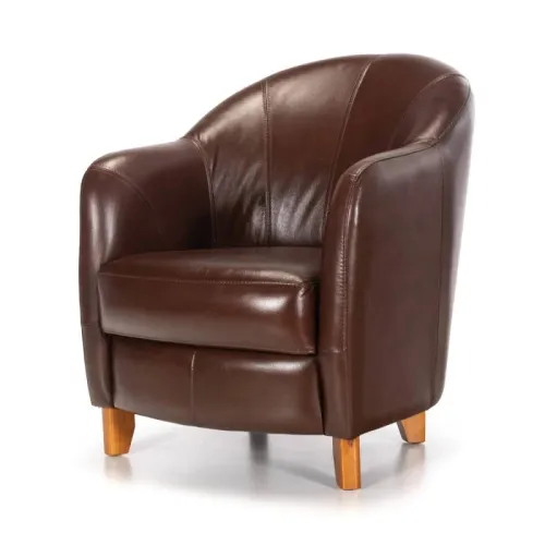 Butaca 100% Cuero - Bull - Caramelo en Marrón - Sillones y sofás, Uruguay | Ecowood