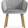 Silla de comedor ADSLEV terciopelo gris/nat en Gris - Sillas, Uruguay | JYSK, vista 2 de 5