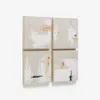 Set Selnir de 4 lienzos de lino blanco y beige 30 x 30 cm en Multicolor - Decoración de pared, Uruguay | Kavehome, vista 1 de 4