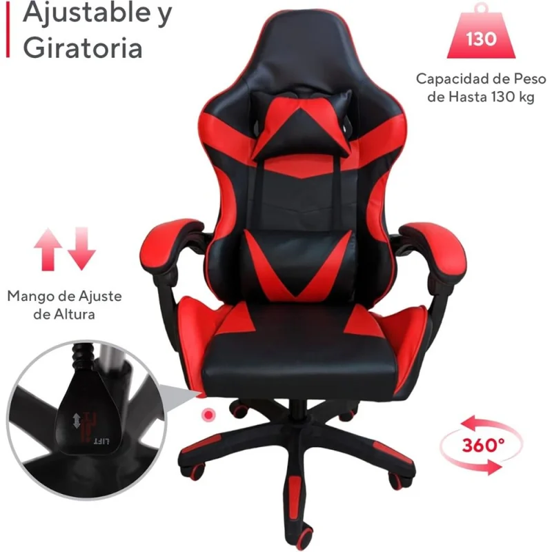 Silla Gamer Linkage en Negro - Sillas de escritorio, Uruguay | La Cueva Muebles, vista 9