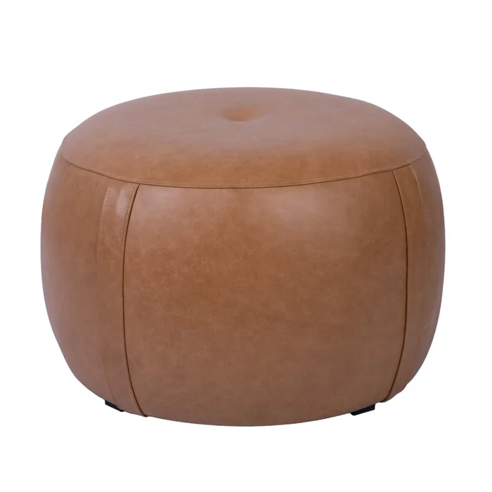 Puff Cuero Marron Olten Camel en Beige - Sillones y sofás, Uruguay | Divino, vista 2