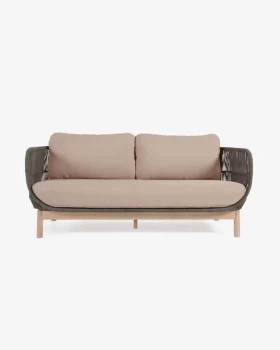 Sofá Catalina 3 plazas de cuerda - verde y madera maciza de acacia 170 cm FSC 100% en Verde - Sillones y sofás, Uruguay | Kavehome, vista 7
