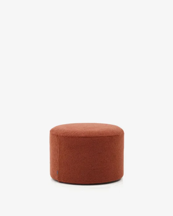 Reposapiés desenfundable Kaeli de borreguito terracota Ø 60 cm en Rojo - Butacas, banquetas y puffs, Uruguay | Kavehome