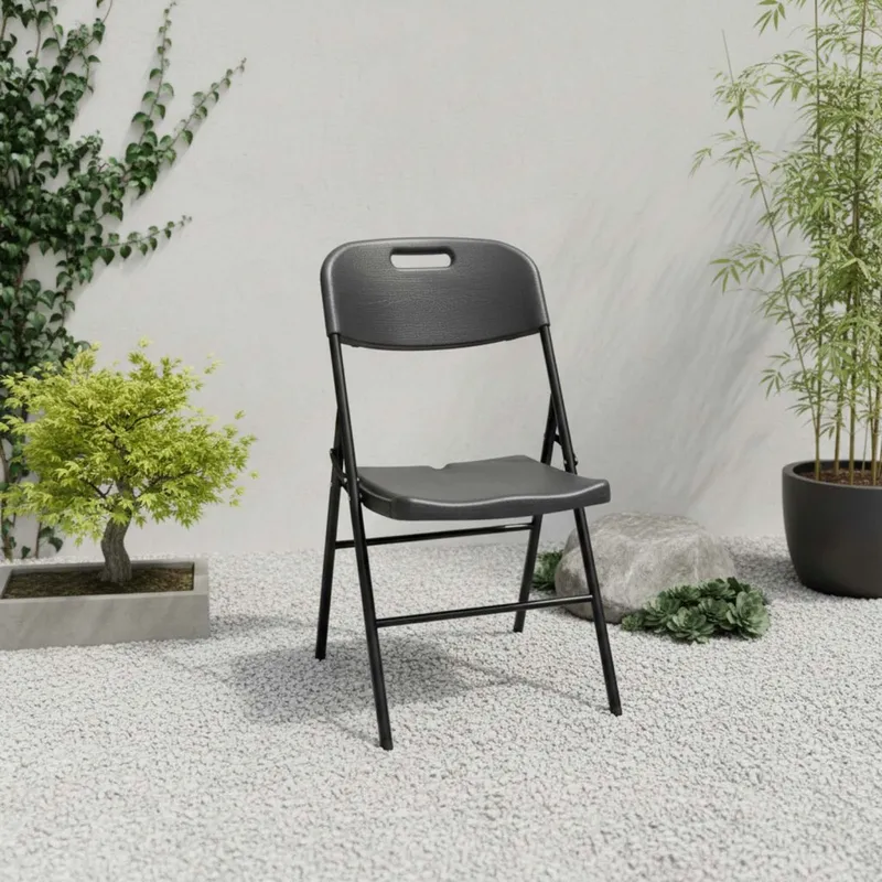 Silla Plegable Polietileno-alta-densidad Negro Aveo en Negro - Muebles para el exterior, Uruguay | Divino