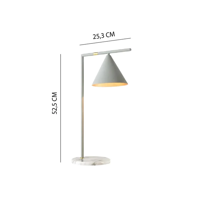 Lámpara de Mesa Stella Base de Mármol Blanca en Amarillo - Lámparas de mesa, Uruguay | Serlux, vista 7