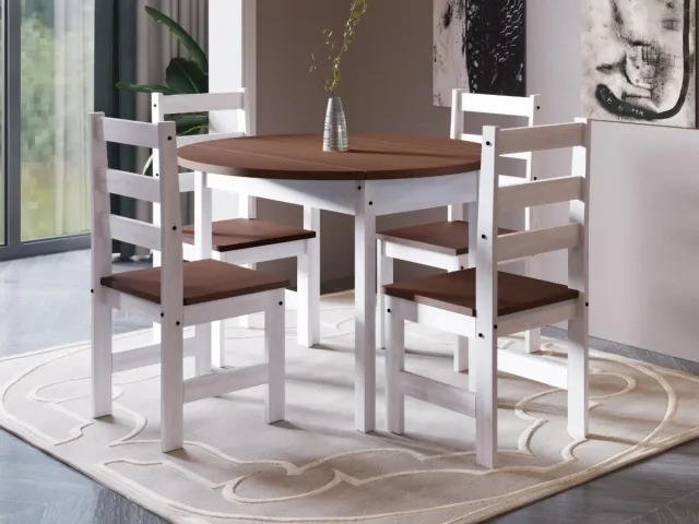 Juego de comedor Redondo 4 sillas en Multicolor - Mesas de comedor, Uruguay | Que Sal Muebleria