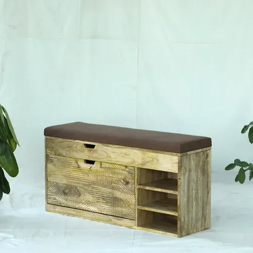 B26 Zapatera/Pie de cama 110x32x50 en Madera natural - Mesas de living, Uruguay | Victoriana