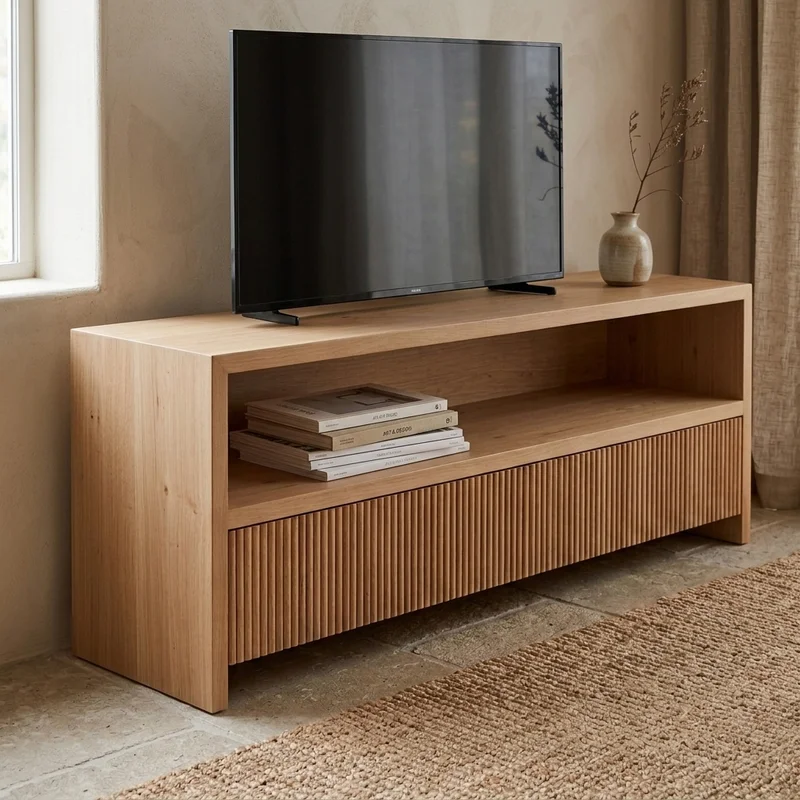 Rack Oliver 160 Álamo en Madera natural - Muebles para TV, Uruguay | Diseno Montevideo, vista 5
