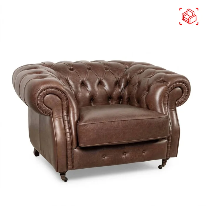Butaca 1 Cuerpo Cuero-100-natural Marron New Chesterfield Choc. en Marrón - Sillones y sofás, Uruguay | Divino, vista 7