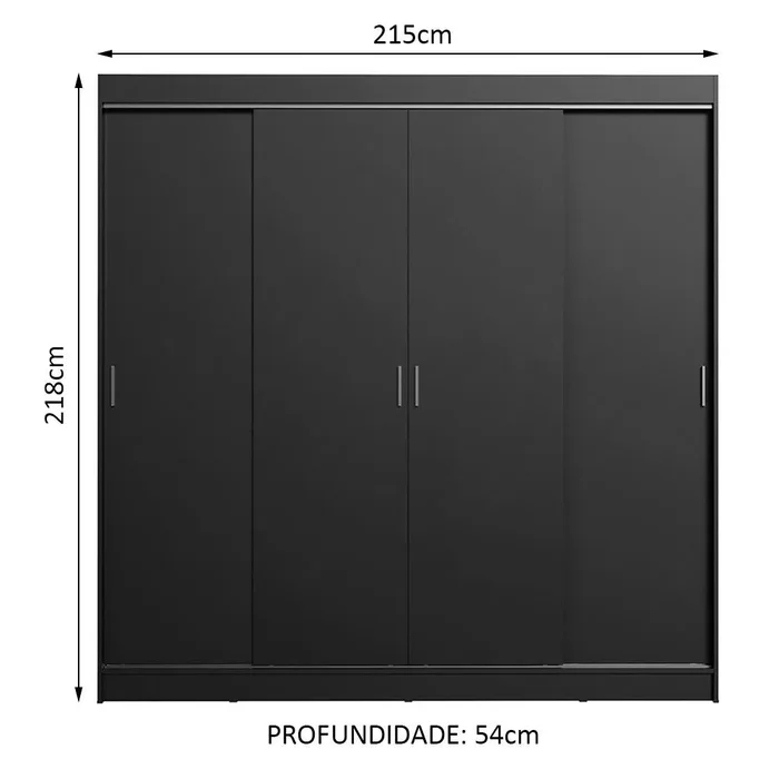 Ropero Placard Matrimonial Austin 4 Puertas Corredizas 215cm en Blanco - Roperos y placares, Uruguay | Balton, vista 6