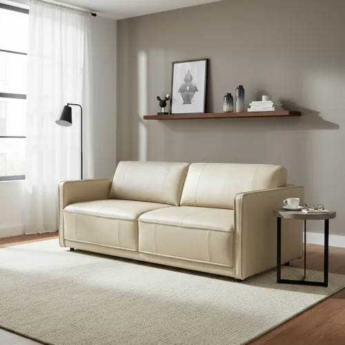 Sillón Positano - 3 Cuerpos 100% Cuero - Arena en Beige - Sillones y sofás, Uruguay | Rústico Hogar