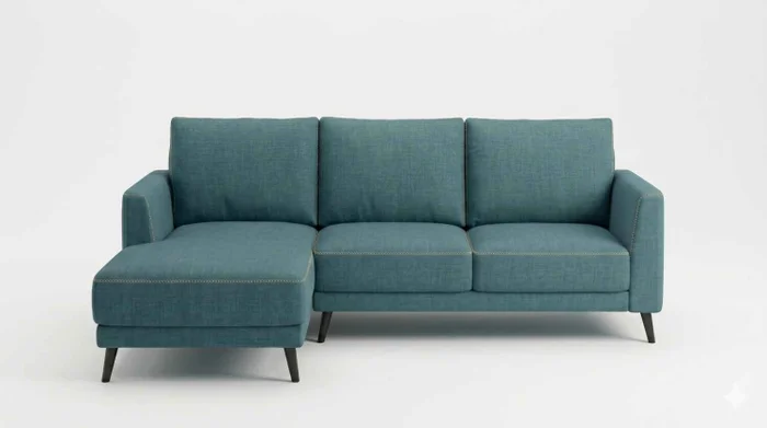 Sofa con Chaise MORGAN - Petróleo en Azul - Sillones y sofás, Uruguay | Finkel, vista 2