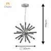 Colgante Led esfera 18 luces 50W Dimerizable en Plateado - Lámparas colgantes, Uruguay | Iluminica, vista 5 de 6