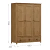 Placard 3 puertas 2 cajón Topazio Freijo en Madera natural - Roperos y placares, Uruguay | Satec, vista 2 de 4