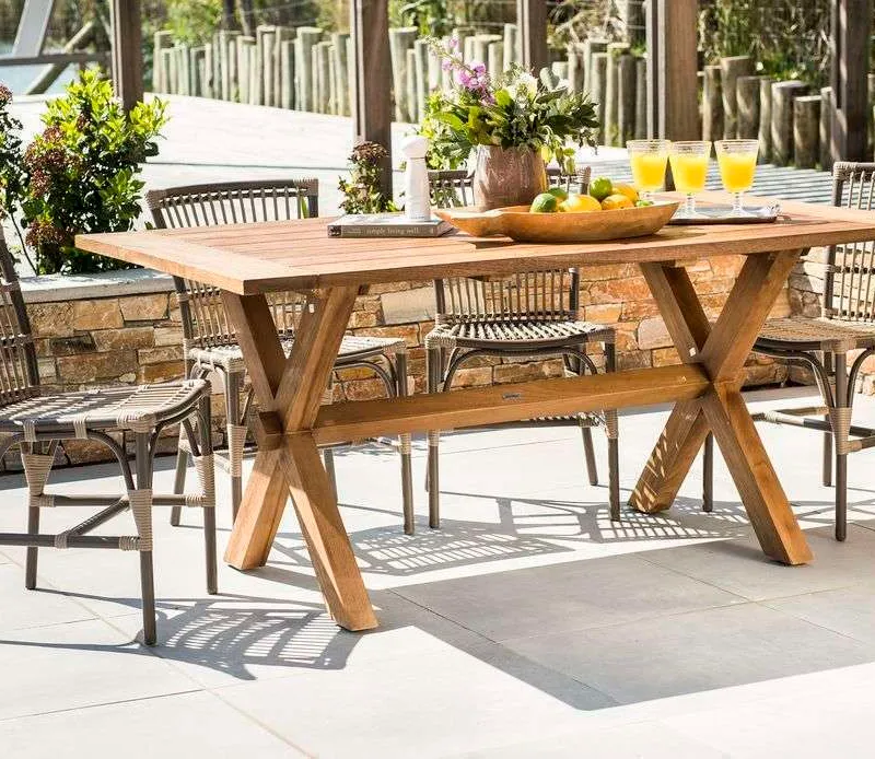 MESA COMEDOR PARA EXTERIOR - TEKA - 1.60 X 1.00 MTS - SIKA DESIGN en Madera natural - Muebles para el exterior, Uruguay | La Iberica