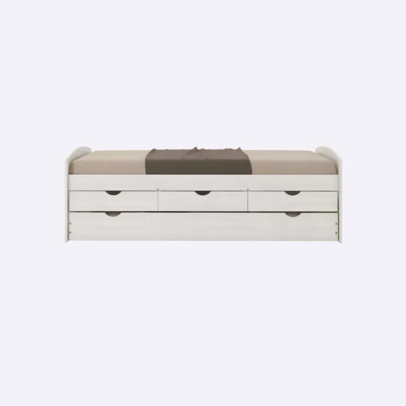 Cama Marinera 1 plaza con Cajones - Línea Ulli en Blanco - Respaldos de cama, Uruguay | Concetto Casa