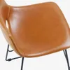 Taburete Zahara piel sintética marrón y acero con acabado negro altura 76 cm en Marrón - Butacas, banquetas y puffs, Uruguay | Kavehome, vista 5 de 8