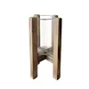 PORTAVELA DE VIDRIO 18x9CM BASE DE MADERA 28x15CM - Jarrones, Uruguay | Koz, vista 1 de 2