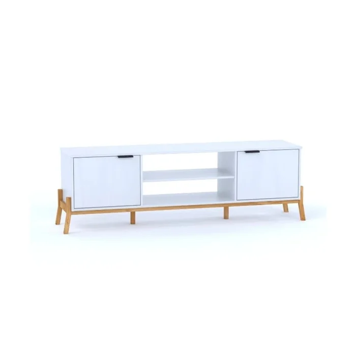 Rack 2 puertas - Línea Tokio - Blanco en Blanco - Muebles para TV, Uruguay | Ecowood