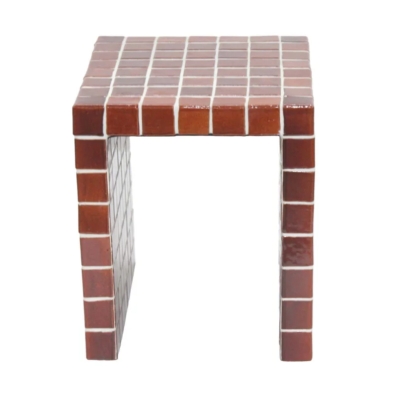 Mesa Lateral Ceramica Rojo Ilios Bordeaux en Rojo - Mesas de living, Uruguay | Divino, vista 4