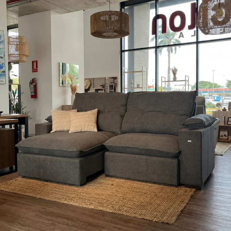 Sofa Zandon 260CM - Retractil/Reclinable en Lino Arena A085 - Sillones y sofás, Uruguay | Balton, vista 23