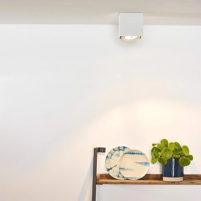 Downlight Lux Cuadrado AR111 Machado Blanco en Blanco - Lámparas colgantes, Uruguay | Serlux, vista 2