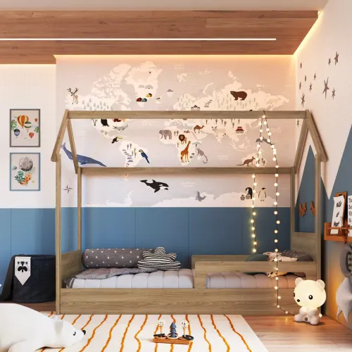 Cama Infantil Estilo Montessori Marrón - Dormitorio, Uruguay | RM Muebles y Deco