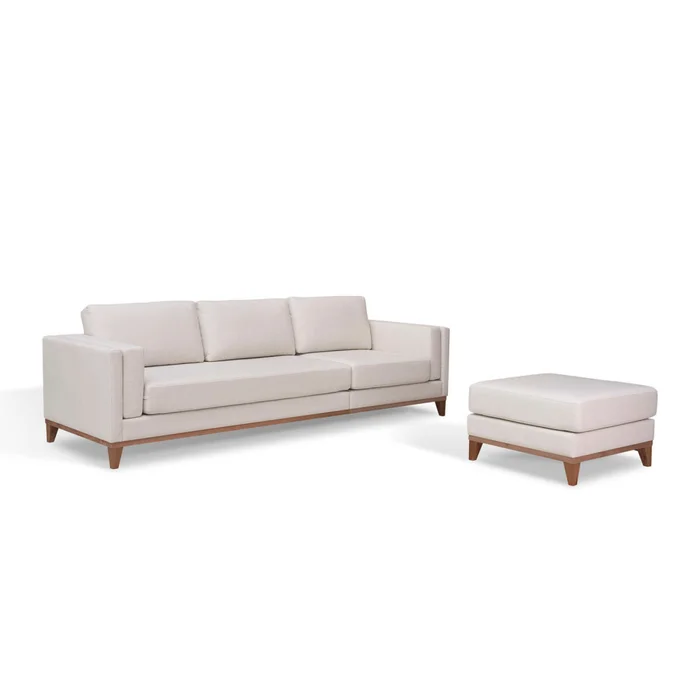 Sillón Con Chaise 3 Cuerpos Tela-premium Blanco Easy Clean Luxor Premium Hueso en Beige - Sillones y sofás, Uruguay | Divino, vista 2