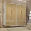 Ropero Armario de 4 Puertas, 2 Percheros y 4 Cajones en MDP - Madera - Línea Melilla - Blanco en Blanco - Roperos y placares, Uruguay | Mulata, vista 1 de 9