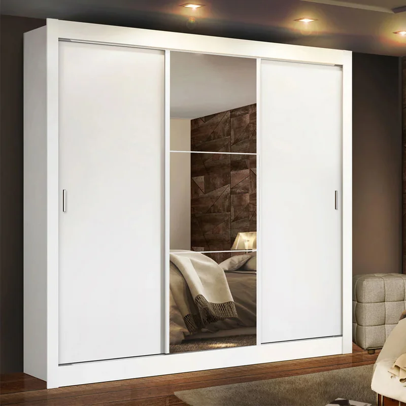 Ropero Placard Matrimonial Monaco 170CM con 1 Espejos 3 Puertas Corred en Marrón - Roperos y placares, Uruguay | Balton, vista 14