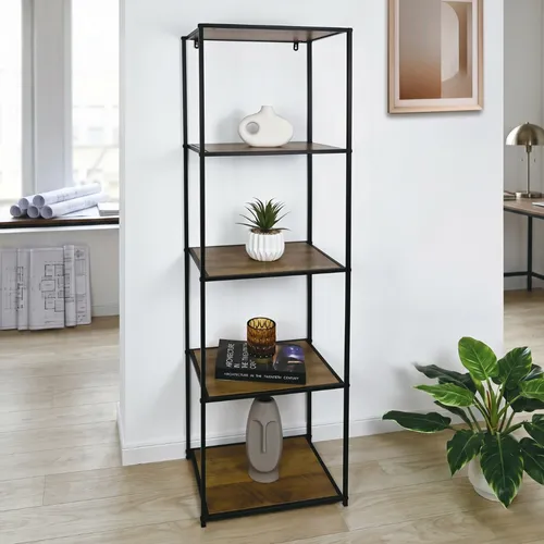 Marcal Estanteria 5 niveles 45x30x150cm madera y metal - Moderna Hogar en Madera natural - Muebles para TV, Uruguay | Moderna Hogar