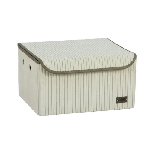 CAJA ORGANIZADOR REC C/TAPA 40X30XH22CM PANA CRUDO en Off-white - Canastos, Uruguay | Decohogar