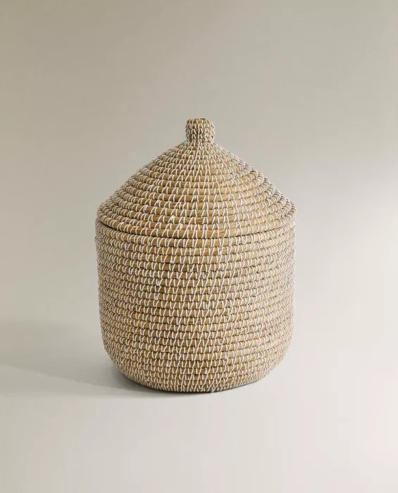 CESTA REDONDA TAPA en Madera natural - Canastos, Uruguay | Zara Home, vista 2