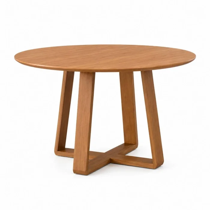 Mesa de Comedor Wood - Redonda - 100 - Canela en Blanco, Uruguay | NYR, vista 3