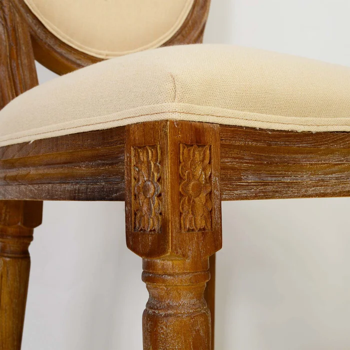 Silla De Comedor Madera Natural-beige Estilo Luis Xv en Madera natural - Sillas, Uruguay | Divino, vista 6