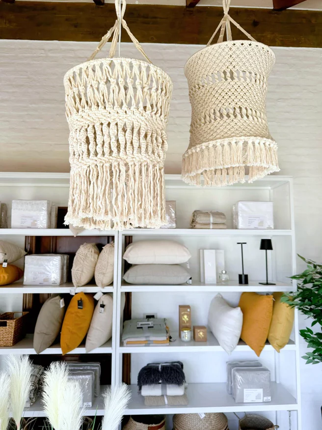 Pantalla Macramé India Trenzada en Madera natural - Iluminación, Uruguay | Indrana, vista 2