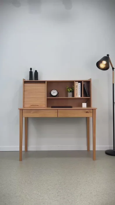 Escritorio Alice 110CM 2 Cajones - Madera Maciza en Madera natural - Escritorios, Uruguay | Balton, vista 5