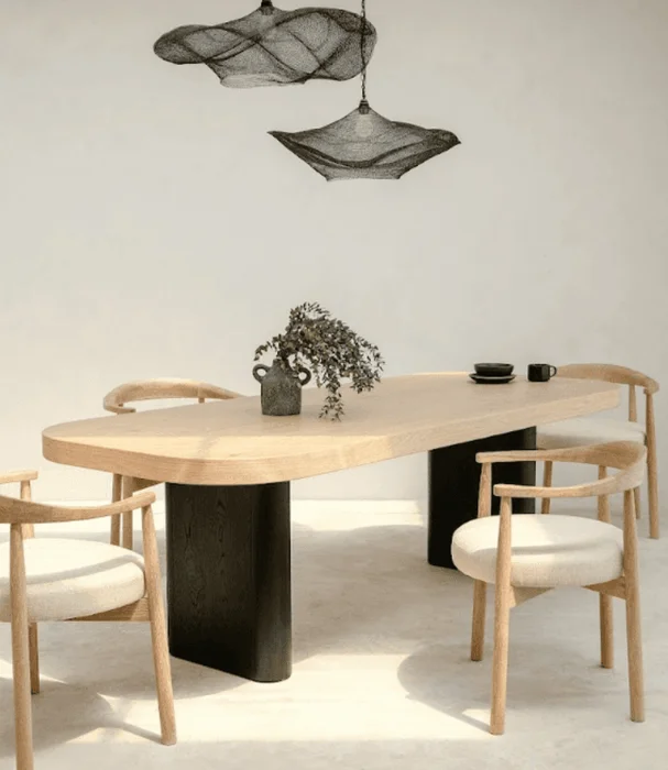 MESA COMEDOR BAKERS ROBLE 240X100 NAT/NEG en Multicolor - Mesas de comedor, Uruguay | Masinfinito Casa, vista 2
